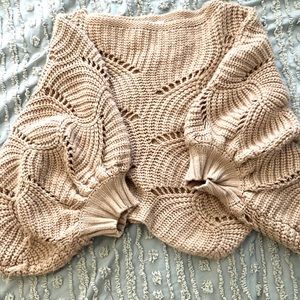 Elodie Blush Oversized Crop Sweater